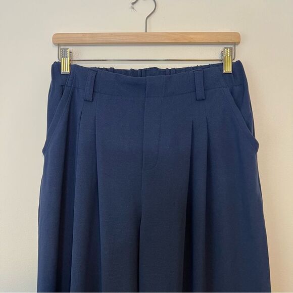 Halara Flex™ High Waisted Pocket Wide Leg Waffle Work Pants NEW Sz MP Dark Blue - Picture 5 of 9